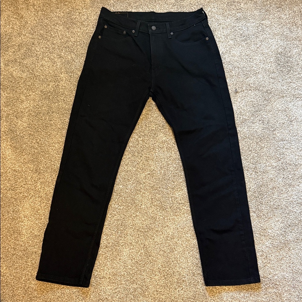 Levi's Men's Dark Black Straight Jeans